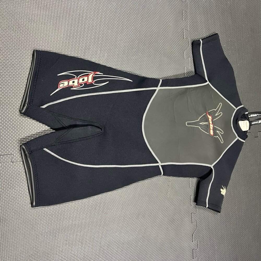 Jobe Mens Shorty Wetsuit Size 12 Black/Grey Neoprene Back Zipper Sportswear